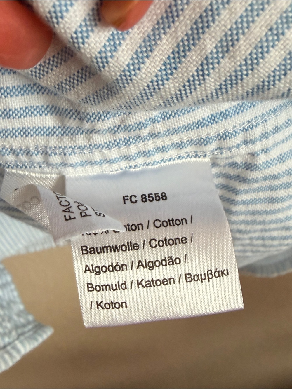 Lacoste Light Blue and White Pinstripe Button-Up Shirt - Picture 5 of 9